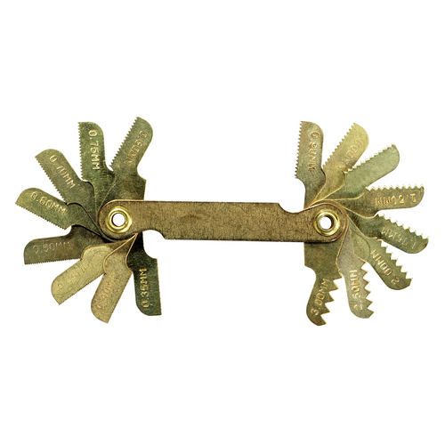 Hanson 16 LEAF METRIC THREAD PITCH GAUGE Hanson 16 LEAF METRIC THREAD PITCH GAUGE