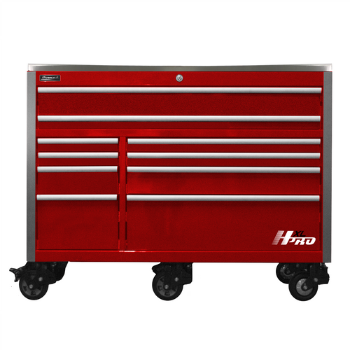 Homak Manufacturing 60 in. HXL 10-Drawer Roller Cabinet - Red Homak Manufacturing 60 in. HXL 10-Drawer Roller Cabinet - Red
