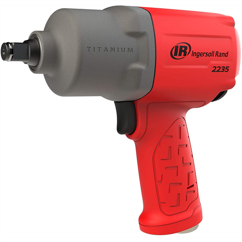 Ingersoll Rand 1/2 Inch Air Impact Wrench, 1350 ft-lb Torque, Titanium Hammercase, Friction Ring Retainer, Pistol Grip, Red