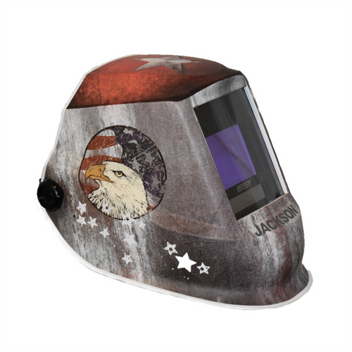 Jackson Safety Jackson Safety - Welding Helmet - Auto Darkening - Nylon - 3.94" x 2.36" Viewing Area - Shade 4/5-13 Variable ADF 1/1/1/1 - 370 Speed Dial Headgear - Freedom Graphics