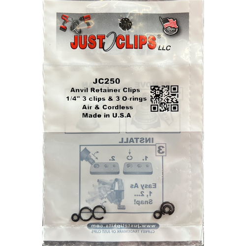 Just Clips 5 PACK 1/4" ANVIL RETAINER CLIP REFILL KIT Just Clips 5 PACK 1/4" ANVIL RETAINER CLIP REFILL KIT