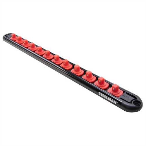 J S Products 1/4-Inch Drive 12-Piece Aluminum Socket Storage Rail