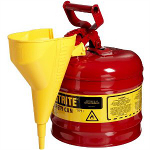 Justrite Mfg. Co. Red Safety Can w/Funnel Justrite Mfg. Co. Red Safety Can w/Funnel