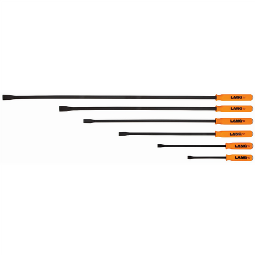 Lang 6pc Pry Bar Set Sizes consisting of 12", 17", 25", 31". 36" and 45" pry bars Lang 6pc Pry Bar Set Sizes consisting of 12", 17", 25", 31". 36" and 45" pry bars