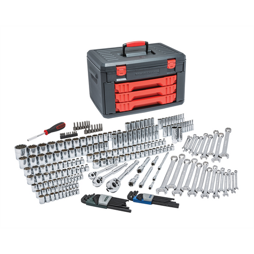 GearWrench 239 Piece Mechanics Tool Set Inch 3 Drawer Storage Box