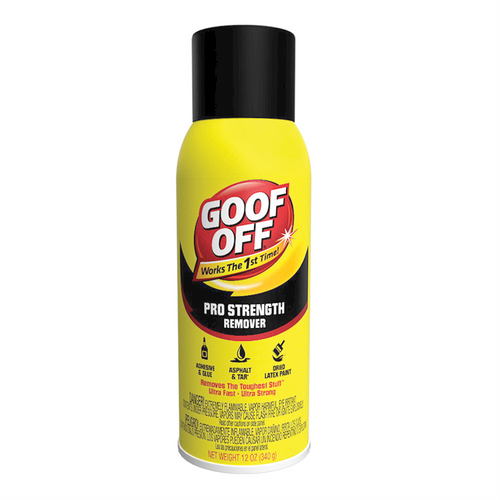 Klean Strip Goof Off FG658 Pro Strength Adhesive Remover, 12 oz Aerosol Can, Water White