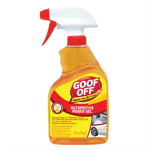 Klean Strip Goof Off FG795 Automotive Power Gel Adhesive Remover, 12 oz Bottle, Clear Orange