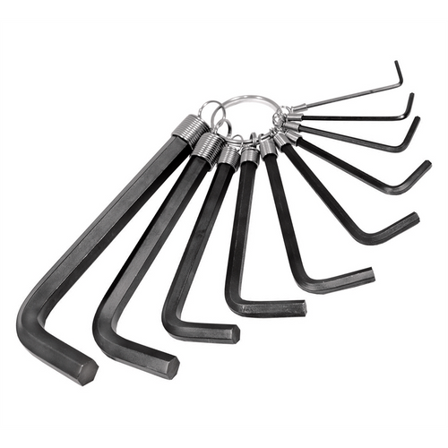 K Tool International HEX KEY SET 10 PC. SAE 1/16IN.-3/8IN. ON A RING