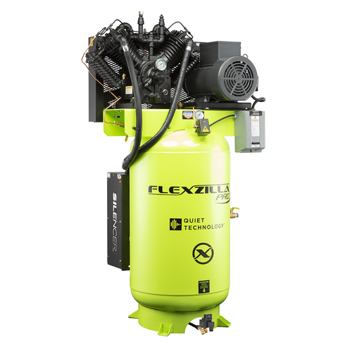 Legacy Manufacturing Flexzilla&reg; Pro Piston Air Compressor with Silencer&trade;, 1-Phase, Stationary, 10 HP, 80 Gallon, 2-Stage, Vertical, ZillaGreen&trade;