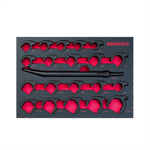 Milton Industries LTI Tool By MIlton 20-Piece SAE/METRIC Shockit Crows Foot Set - Heavy Duty Industrial/Hydraulic Fittings in Foam Tray