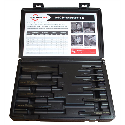 Mayhew 10-PC SCREW AND PIPE EXTRACTOR SET Mayhew 10-PC SCREW AND PIPE EXTRACTOR SET