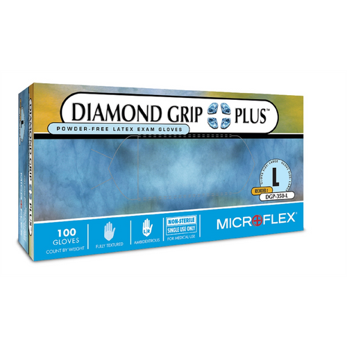 Microflex DIAMOND GRIP PLUS LATEX GLOVES XS 100PK