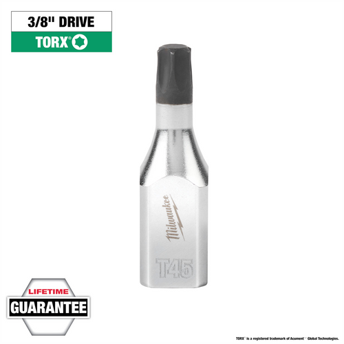 Milwaukee Tool 3/8" Drive T45 TORX Bit Socket Milwaukee Tool 3/8" Drive T45 TORX Bit Socket