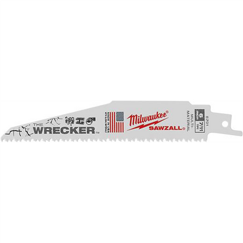 Milwaukee Tool The WRECKER Multi-Material SAWZALL Blade 6" 7/11TPI BULK 100 Milwaukee Tool The WRECKER Multi-Material SAWZALL Blade 6" 7/11TPI BULK 100