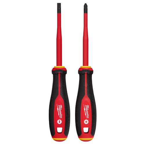 Milwaukee Tool 2pc 1000V Insulated Slim Tip Screwdriver Set Milwaukee Tool 2pc 1000V Insulated Slim Tip Screwdriver Set