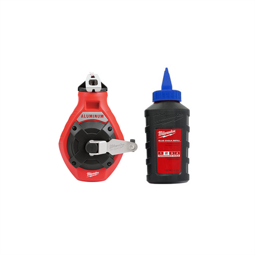 Milwaukee Tool 100 Ft. Aluminum Precision Line Chalk Reel Kit with Blue Chalk Milwaukee Tool 100 Ft. Aluminum Precision Line Chalk Reel Kit with Blue Chalk