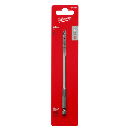 Milwaukee Tool Flat Boring Bit 1/4" x 6" Milwaukee Tool Flat Boring Bit 1/4" x 6"