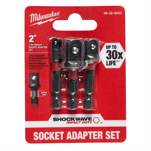 Milwaukee Tool SHOCKWAVE Impact Hex Shank Socket Adapter Set- 3 Piece