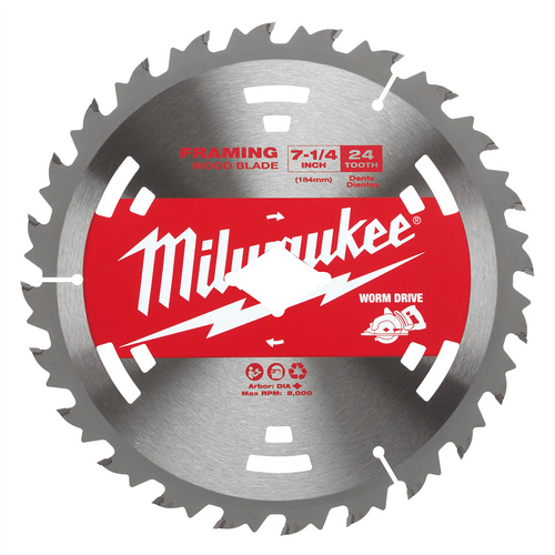 Milwaukee Tool 7-1/4"24T BAS WRMDRV BLD BULK10 Milwaukee Tool 7-1/4"24T BAS WRMDRV BLD BULK10