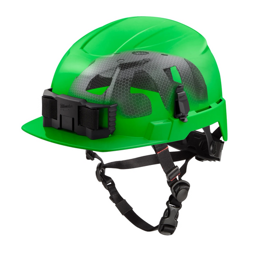 Milwaukee Tool BOLT Green Front Brim Safety Helmet with IMPACT ARMOR Liner (USA) - Type 2, Class E
