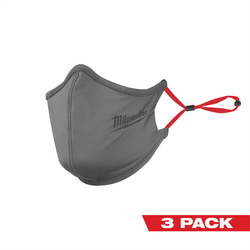 Milwaukee Tool 3PK 2-Layer Gray Face Mask