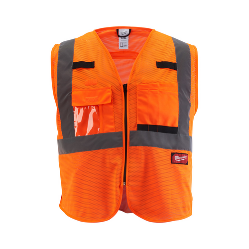 Milwaukee Tool Class 2 High Visibility Orange Mesh Safety Vest - S/M