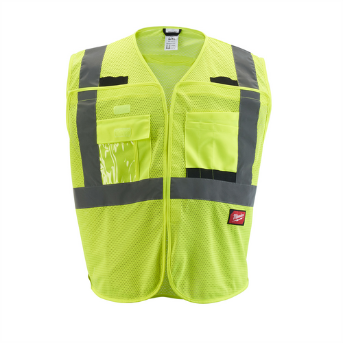 Milwaukee Tool Class 2 Breakaway High Visibility Yellow Mesh Safety Vest - L/XL