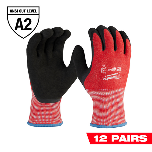 Milwaukee Tool 12-Pack Cut Level 2 Winter Dipped Gloves - XL Milwaukee Tool 12-Pack Cut Level 2 Winter Dipped Gloves - XL