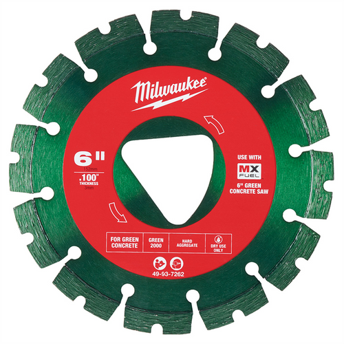 Milwaukee Tool Green 6&rdquo; x .100&rdquo; Diamond Blade for Green Concrete