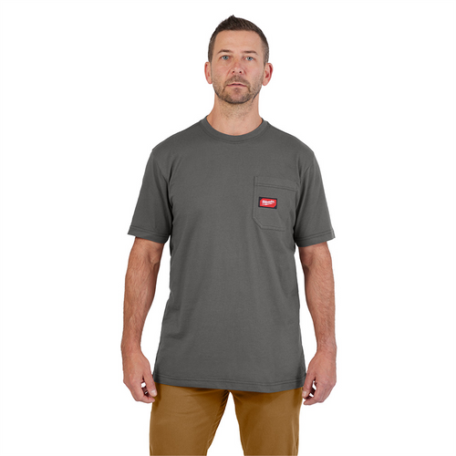 Milwaukee Tool GRIDIRON Pocket T-Shirt - Short Sleeve Gray 2X
