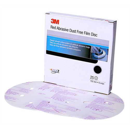 3M FINISHING FILM HOOKIT DISC D/F 6 IN P1500 25/BOX