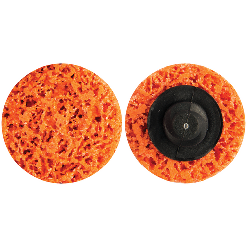 Norton Bear-Tex Blaze Rapid Blend 38633 Non-Woven Quick Change Grinding Disc, 3 in Dia, Orange Norton Bear-Tex Blaze Rapid Blend 38633 Non-Woven Quick Change Grinding Disc, 3 in Dia, Orange