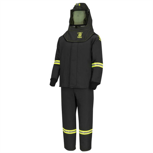 Oberon Suit Kit - Arc Flash - 40 Cal TCG&trade; - Comes with Hood, Coat and Bib Coveralls - with EZ Lift - Color: Black - Size: 2XL