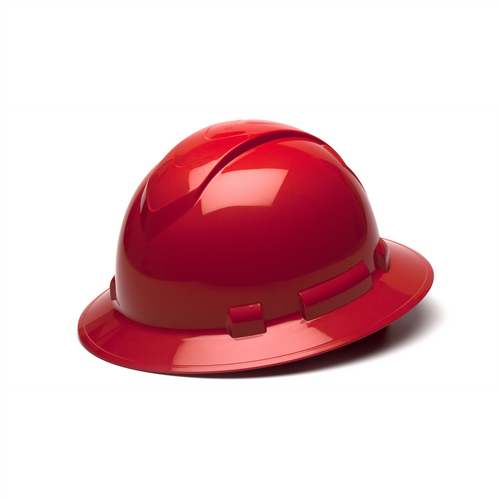 Pyramex Pyramex Safety - Ridgeline Hard Hat - Red-Ridgeline Cap Style 4 Pt Ratchet Suspension  , Sold 16/BOX