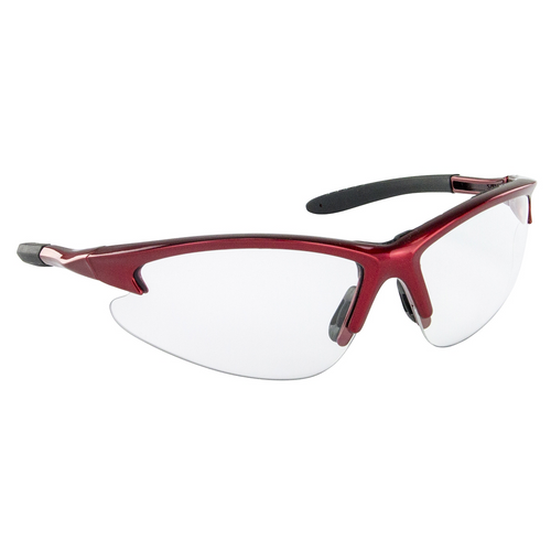 SAS Safety DB2 Safe Glasses w/ Clear Lens and Red Frame in Polybag
