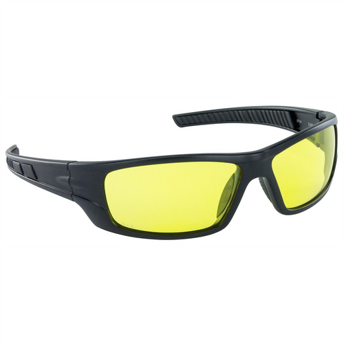 SAS Safety VX9 Safety Glasses w/ BLACK FRAME / YELLOW LENS (POLYBAG)
