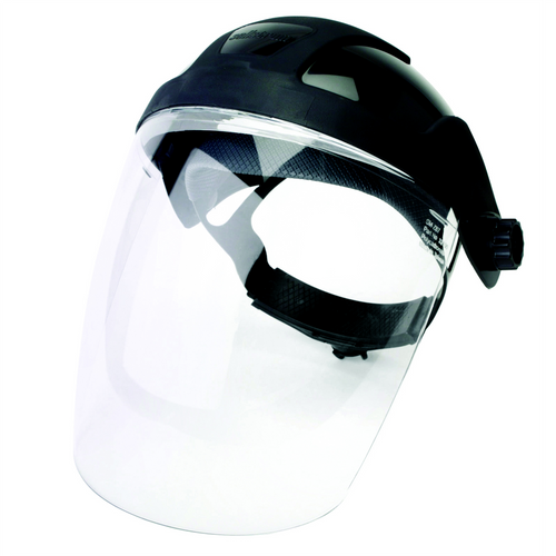 Sellstrom Sellstrom - Face Shield - DP4 Series - 9" x 12.125" x 0.060" Window - Clear AF - Ratcheting Headgear - with Chin Guard