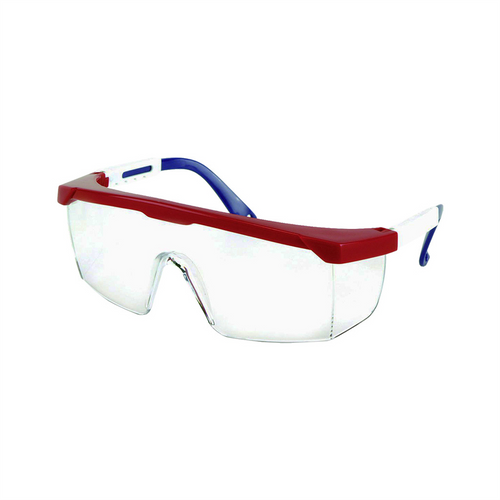 Sellstrom Sellstrom - Safety Glasses - Sebring Series - Clear Lens - Red/White/Blue Frame - Hard Coated
