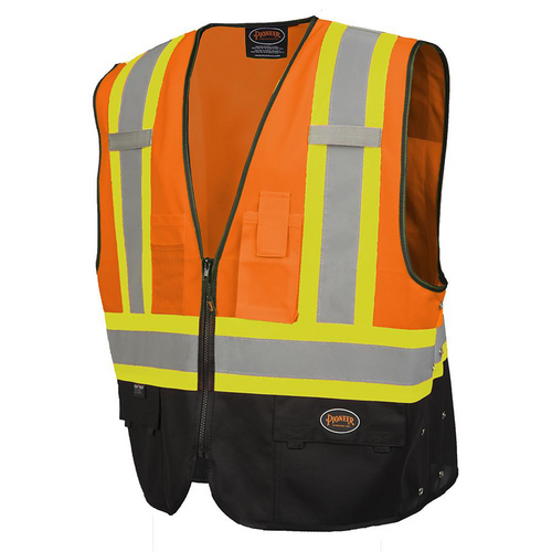Pioneer Pioneer - Safety Vest - Hi-Vis Orange/Black - Size 4XL/5XL