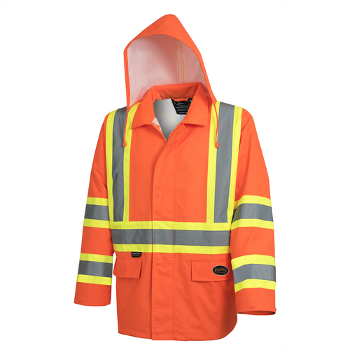 Pioneer Pioneer - Hi-Vis Safety Rainwear Jacket - Orange - Size XL