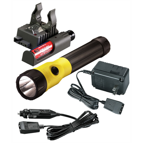 Streamlight 485 Lumen PolyStinger LED Flashlight - 120V/100V AC/12V DC PiggyBack - Yellow Streamlight 485 Lumen PolyStinger LED Flashlight - 120V/100V AC/12V DC PiggyBack - Yellow