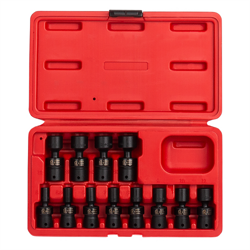 SUNEX SOCKET SET IMPACT 1/4IN. DRIVE 12 PC UNIV METRIC