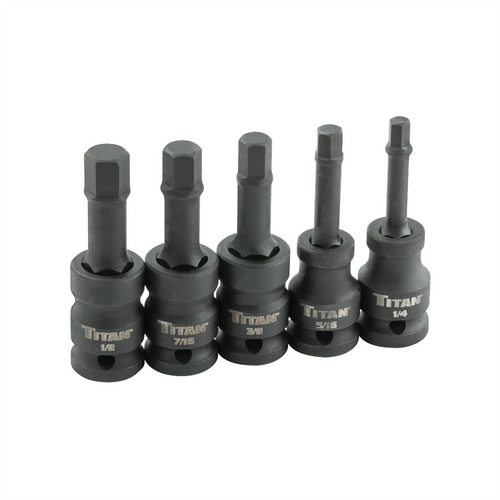 TITAN 5-PC 1/2" DR SAE HEX IMPACT BI