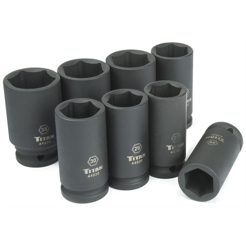 TITAN 8-PC 3/4" DR METRIC DEEP IMPAC