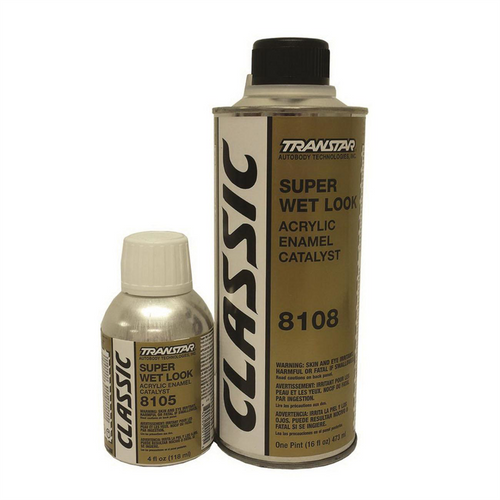 Transtar Autobody Products 8108 Super Wet Look Acrylic Enamel Catalyst, 1 pt Can, Clear, Liquid