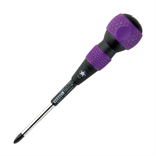 Vessel No.230 Ball Grip Tang-Thru Screwdriver PH2x100
