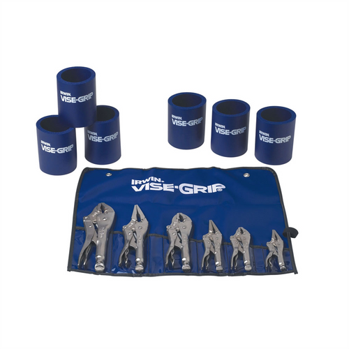 Vise Grip 641KB - 6 Piece 4 Inch to 10 Inch Metal Handle Long Nose/Straight/Curved/V/ Jaws Locking Pliers Set
