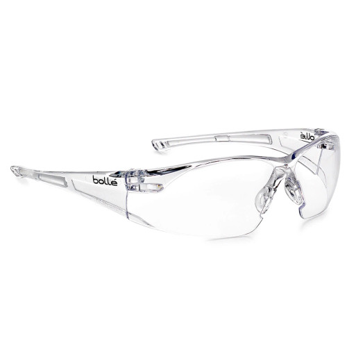 BOLLE SAFETY Rush Series Safety Glasses, Clear Lens, Anti-Fog, Anti-Scratch, Clear Frame BOLLE SAFETY Rush Series Safety Glasses, Clear Lens, Anti-Fog, Anti-Scratch, Clear Frame
