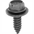AUVECO 12351 Hex Washer Head Sems AB Point Tapping Screw, M6.3 x 1.81 mm x 20 mm L, Black Phosphate/Polyseal