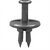 AUVECO AP12757 Push-Type with Open End Fascia Retainer, 1 in Dia Head x 3/4 in L Stem x 1/2 in Hole, Nylon, Black